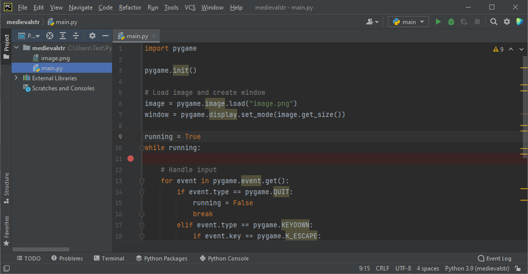 Pycharm first program