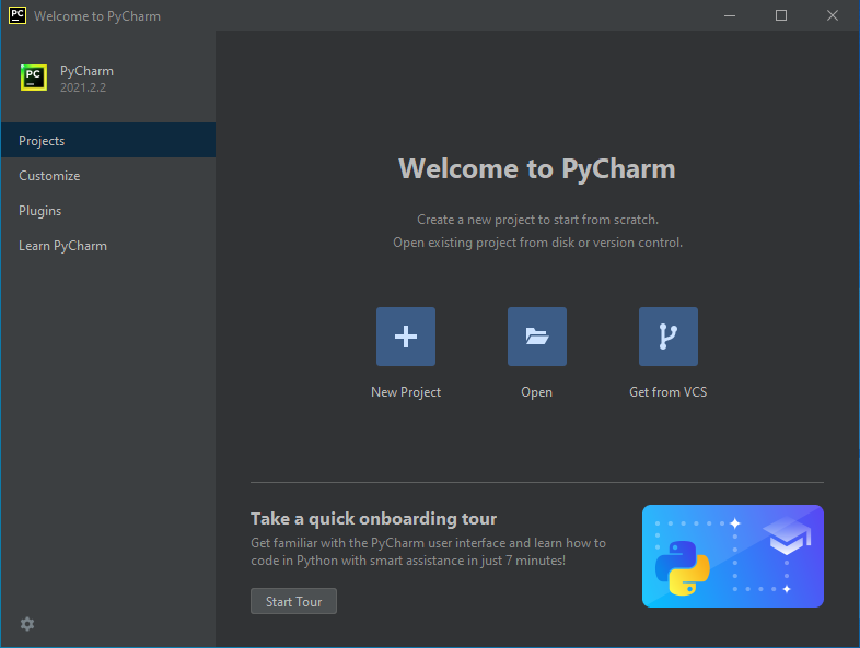 Pycharm start